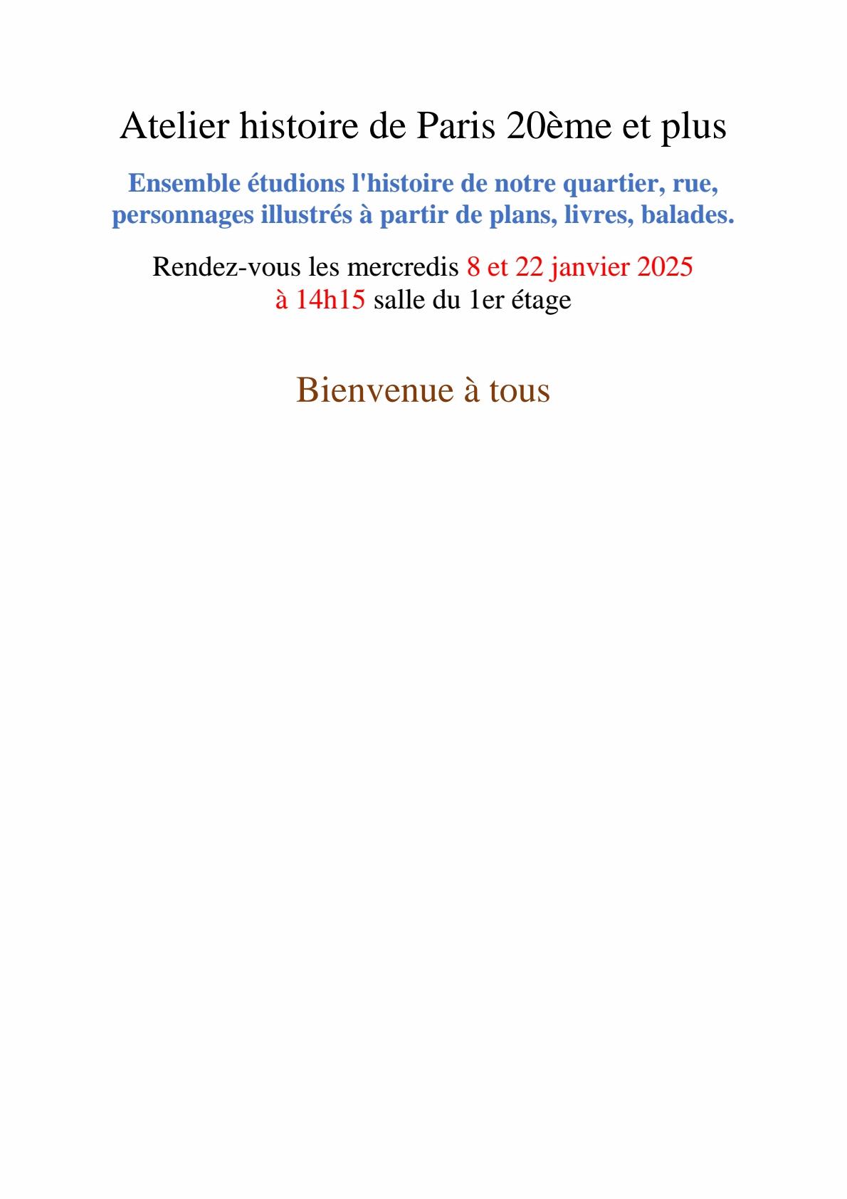 Affiche atelier jean claude et bernard