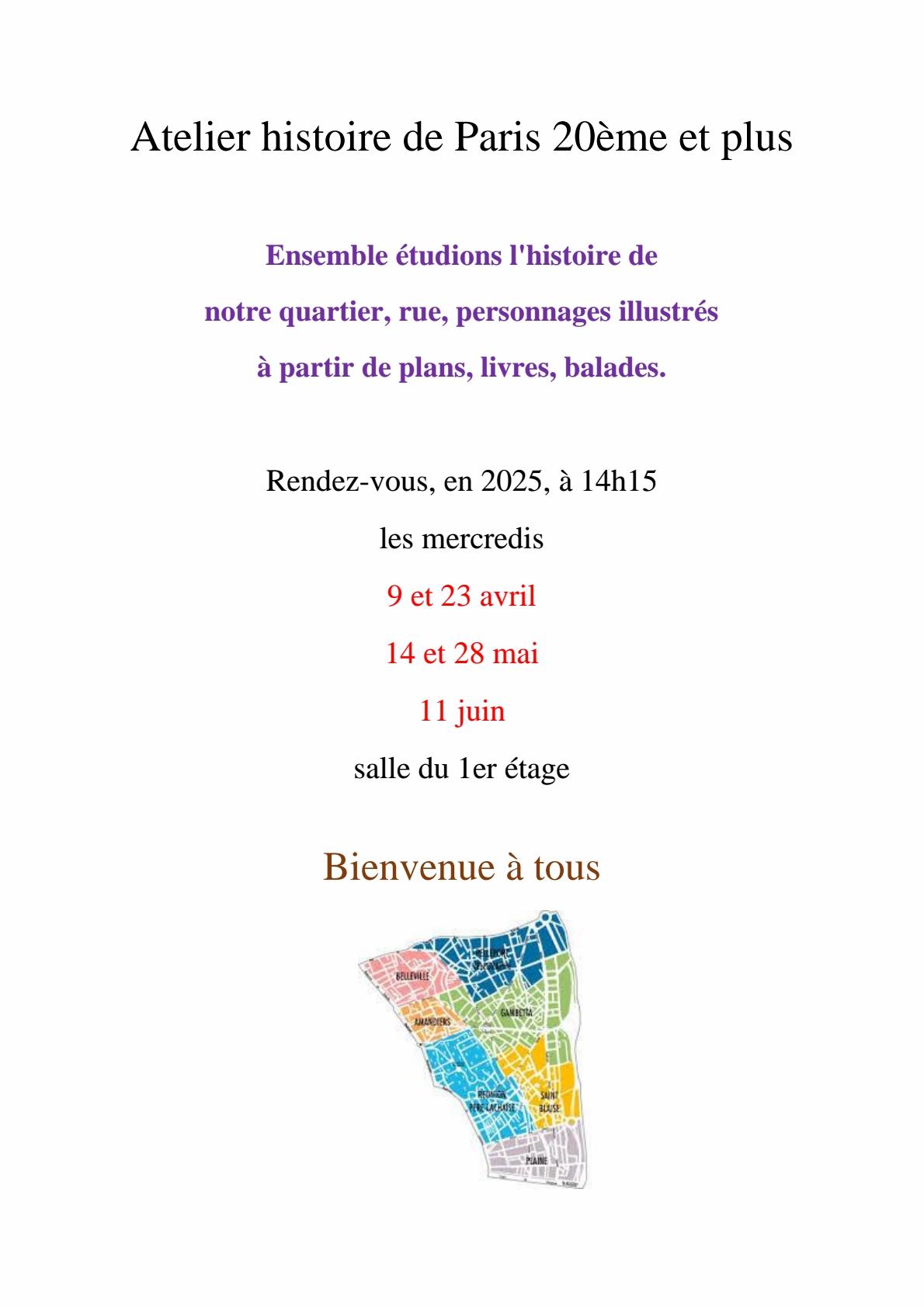 Affiche atelier quartiers avril mai juin 2025