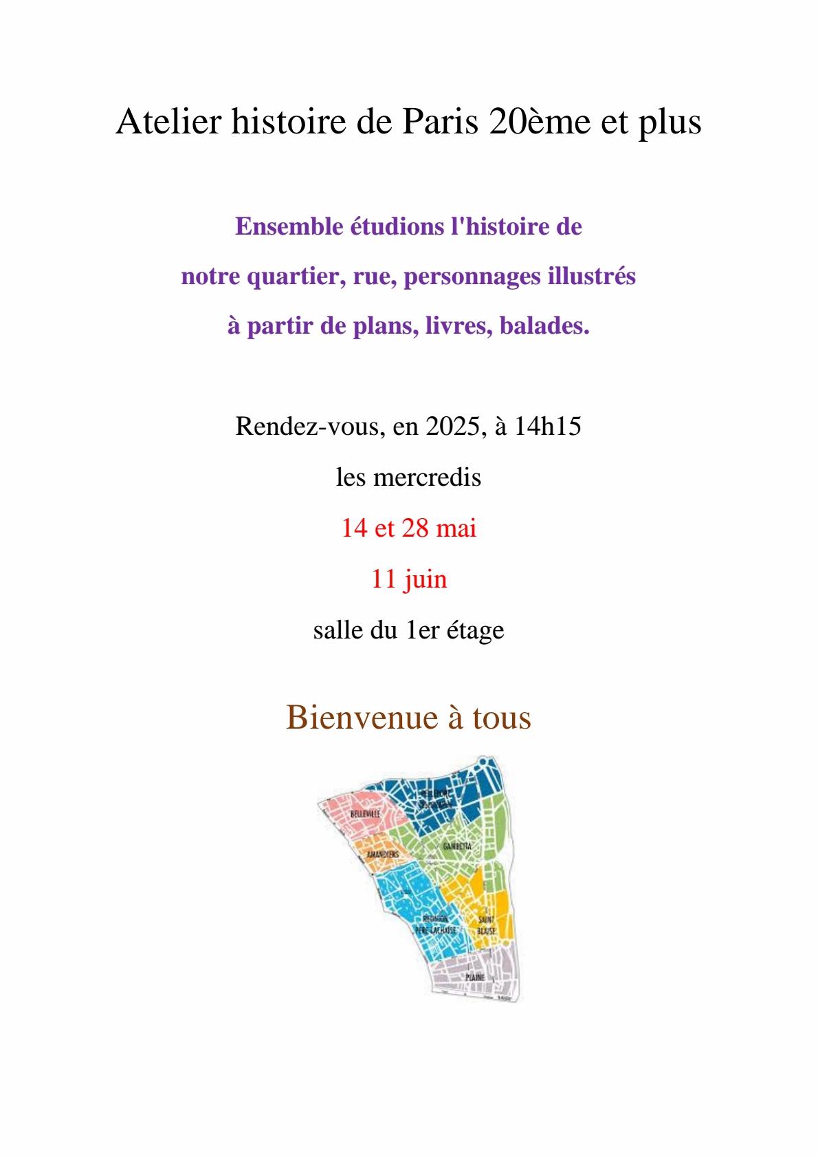 Affiche atelier quartiers mai juin 2025