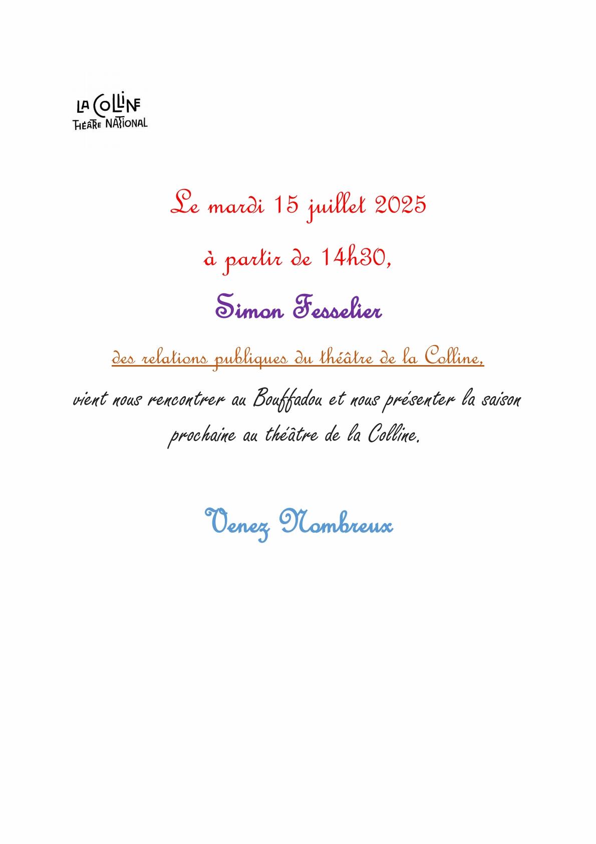 Affiche la colline15 07 2025 simon