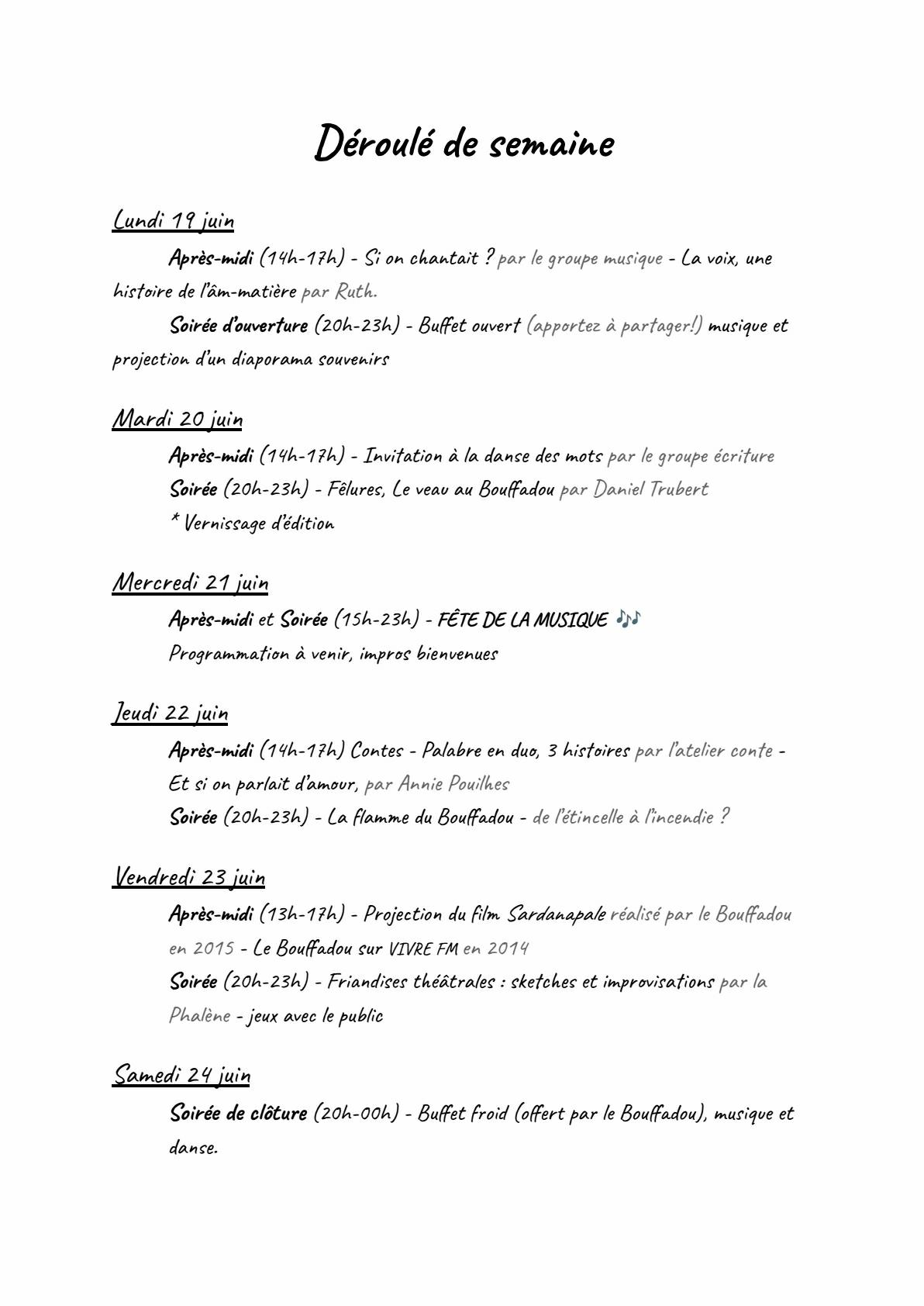 Programme 20 ans bouffadou