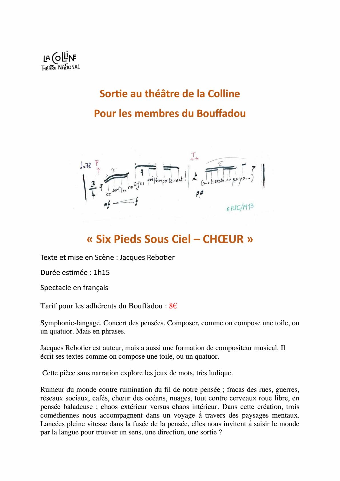 Six pieds sous ciel choeur