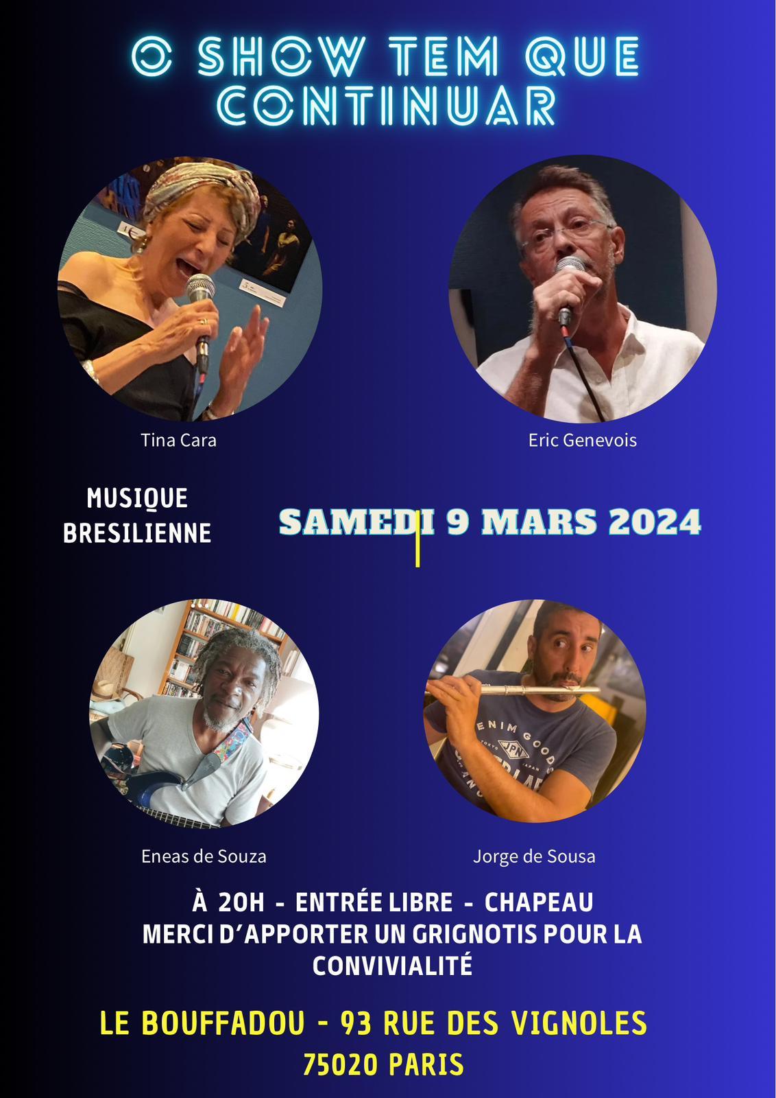 Soiree bresilienne le 9 mars 2024