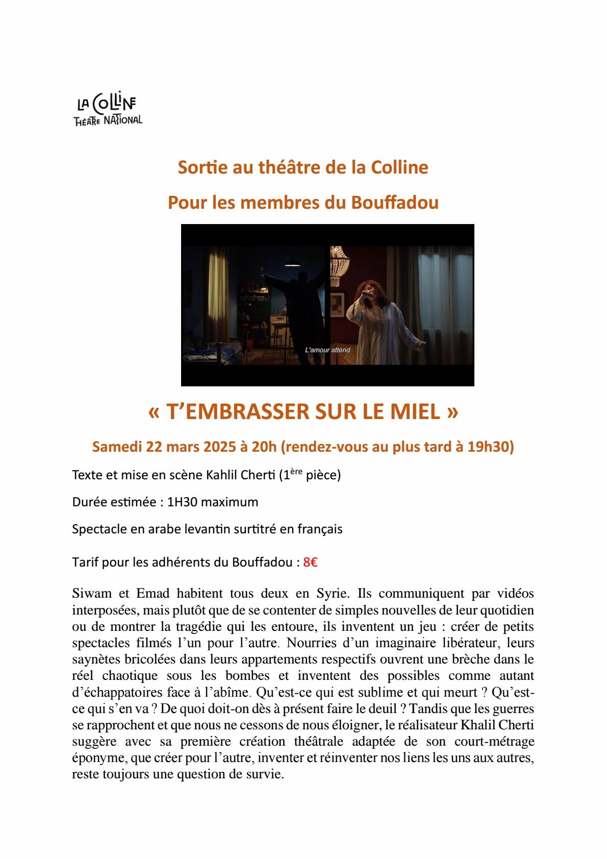 T embrasser sur le miel