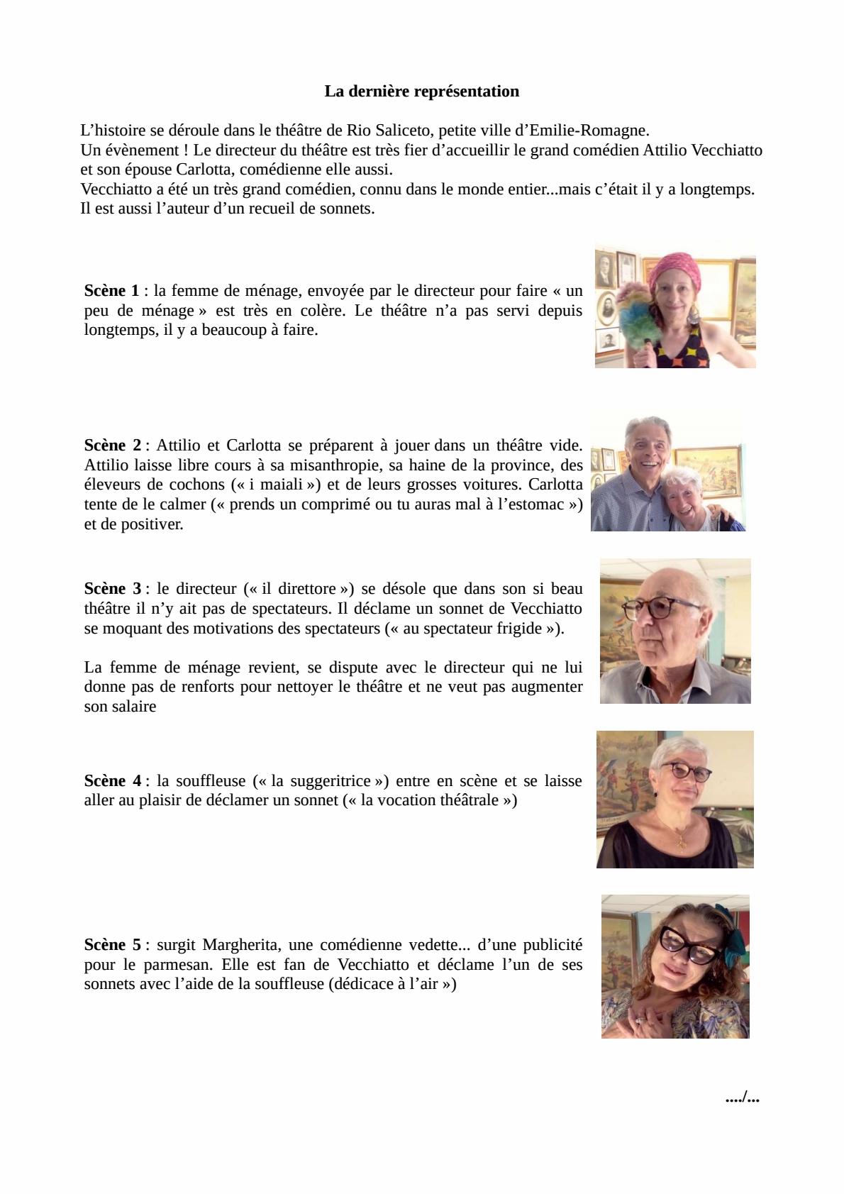 Ultima recita en francais